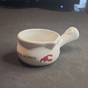 Vintage Nova Scotia Lobster Butter Warmer Crock with Handle and Spout
